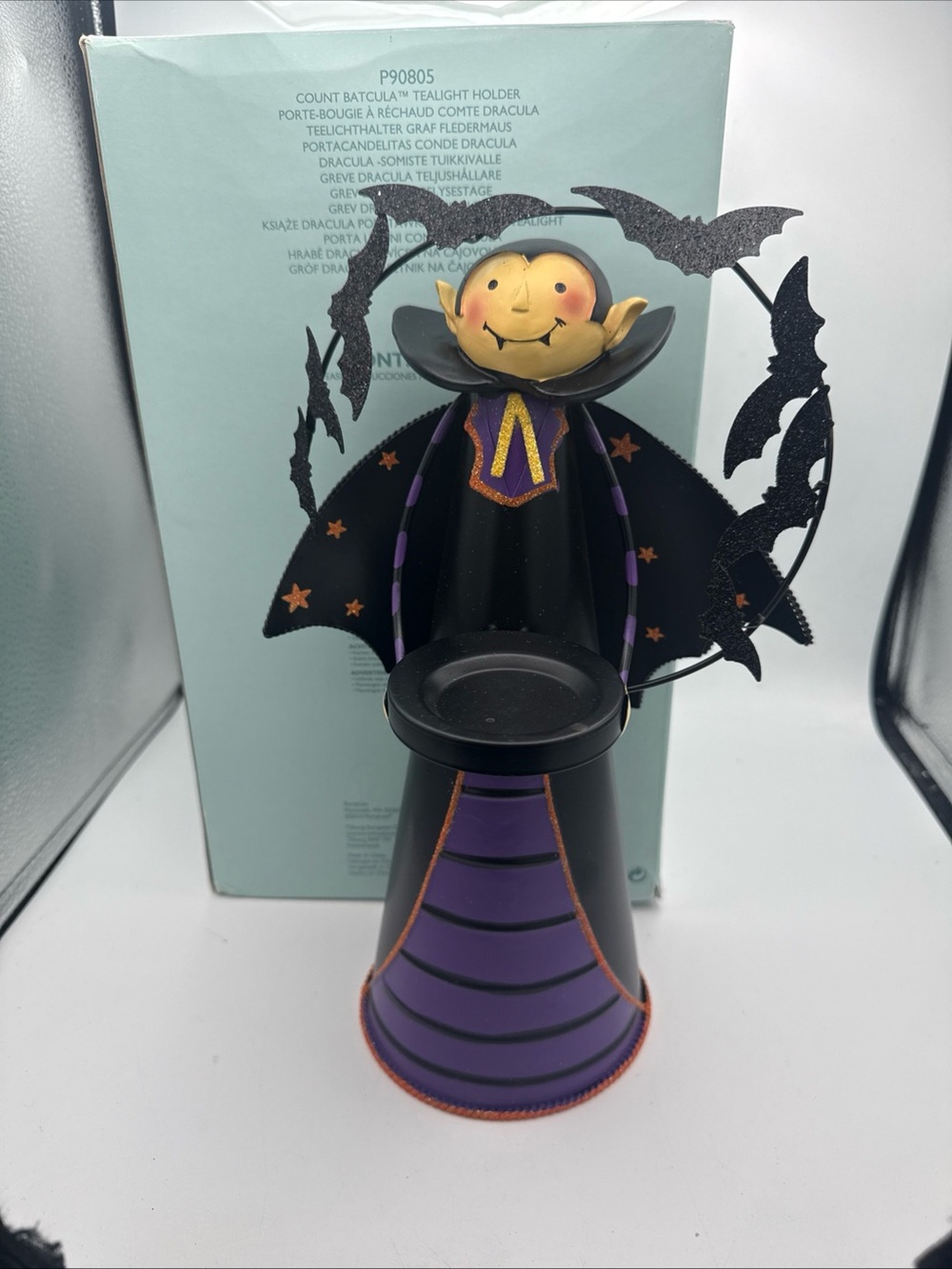 Partylite Count Batcula Halloween Metal Tealight Candle Holder